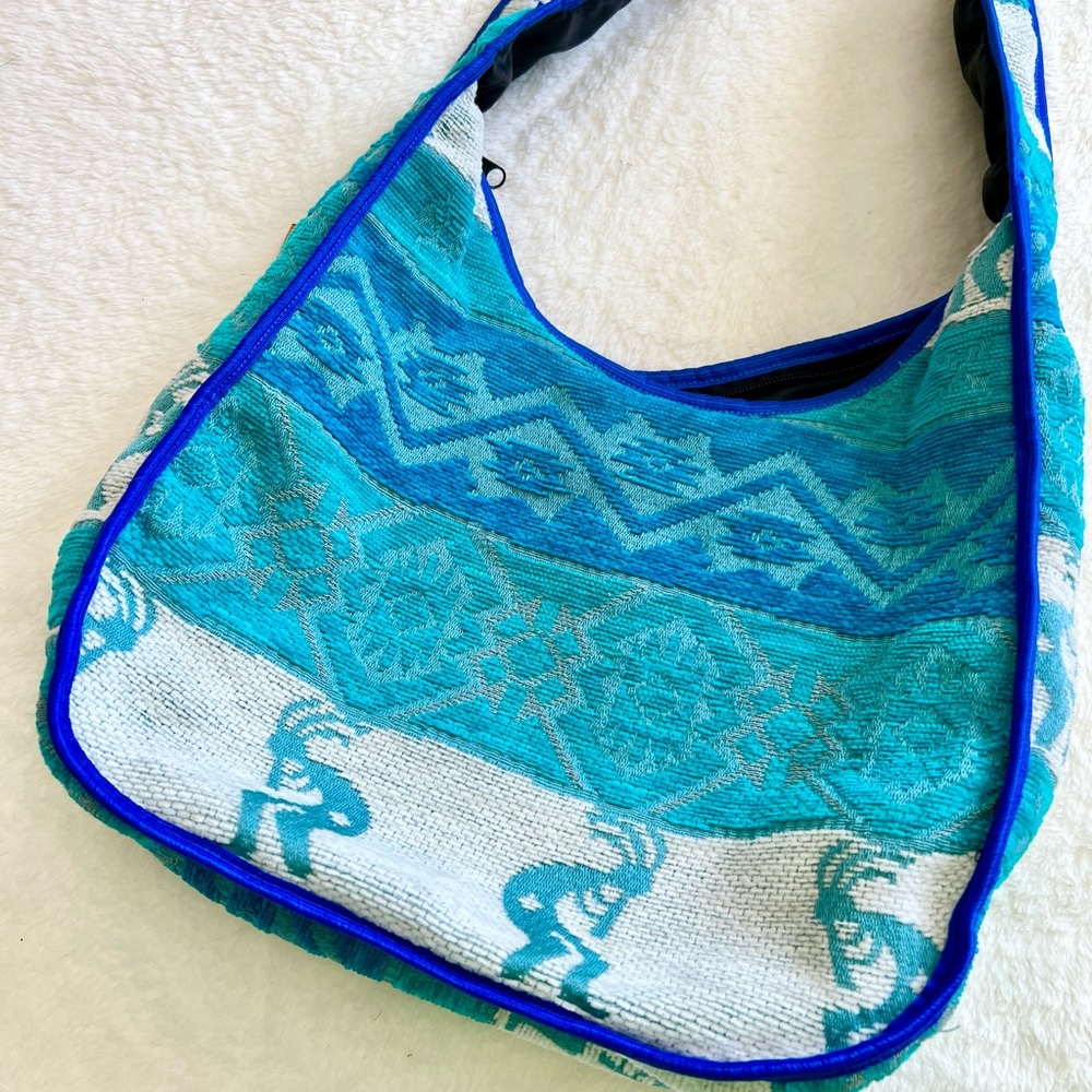 Colorful teal & royal blue crossbody purse/bag
